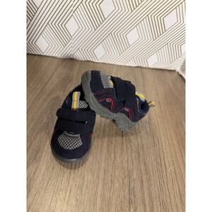 Baby‎ GAP Navy Blue Gray Red Hook Loop Sneakers Toddler Size 3